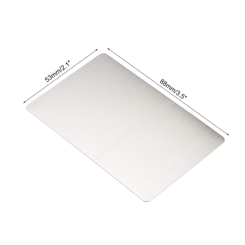 sourcing map Blank Metal Card 88x53x0.4mm Brushed 201 Stainless Steel