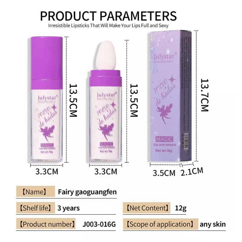 Fairy Highlight Patting Powder Polvo De Hadas, 3 Unidades, Iluminador