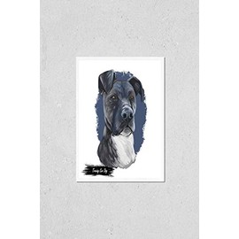 Poster Reproduction of Treeing cur dog isolated digital art illustration. Hand drawn dog muzzle portrait, puppy cute pet. Dog breeds originating from United States. Treeing Variation Number 2