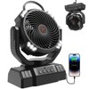 Portable Rechargeable Camping Fan for Tent with 3 LED Light,9-Inch