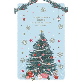ICG Special Brother and Sister-in-Law Christmas Card - Festive Decorated Tree and Gifts with Embossed Foil