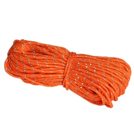 Camping Rope Reflective Tent Guy Ropes Diameter 2mm Fluorescent Guyline Pull Cords Windproof Paracord Guide Ropes 65 Feet 20m for Outdoor Camping Hiking Awning Tents Orange