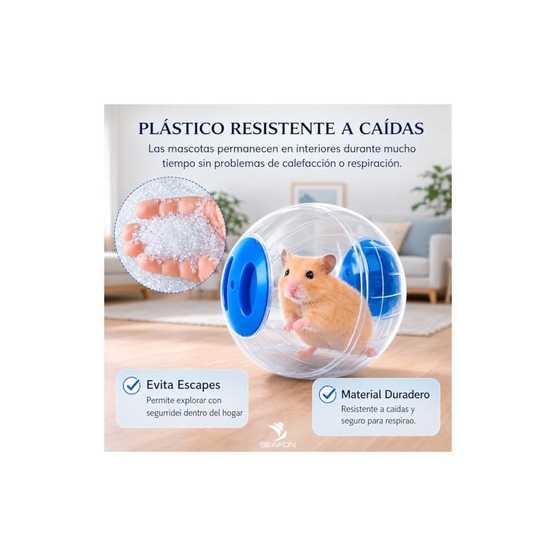 SEAFON Esfera para Hamster De 12 cm, Plástico Resistente a