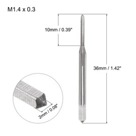sourcing map Metric Machine Taps M1.4 x 0.3mm H2 High Speed Steel 3 Straight Flutes Screw Tapping Threading Machinist Repair DIY Tool 2pcs