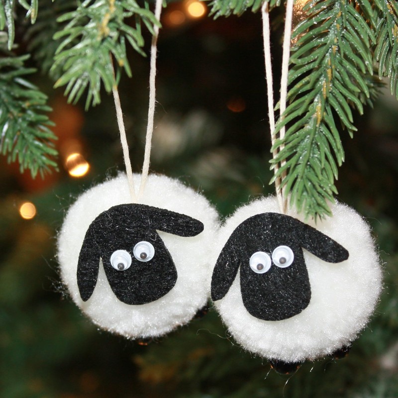 Home Decoration Plush Lamb Pendants Hanging Ornament 12 Pack