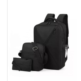 BOSSCO Mochila Antirrobo Carga Usb Escolar Laptop Casual 3 Piezas