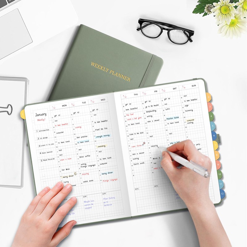 Undated Appointment Book, 52 Weekly & 12 Monthly Planner, A5