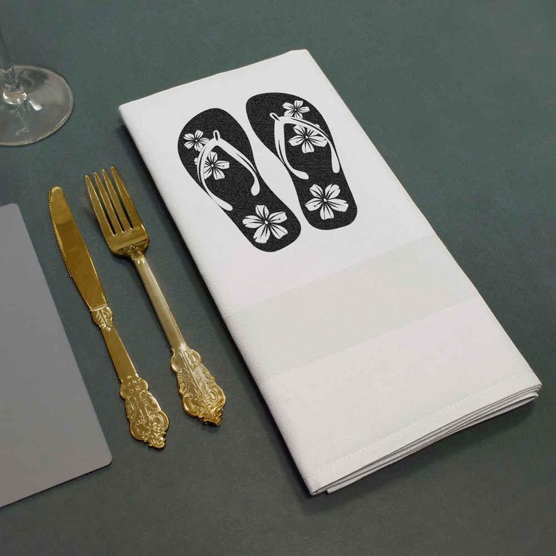 'Floral Flip Flops' Cotton Napkin/Dinner Cloth (NK00043329)