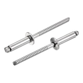 sourcing map 120Pcs 5/32"x1/2" 304 Stainless Steel Dome-Head Blind Rivets, Open-End Type Blind Rivets for DIY, Sheet Metal, Automotive Repairs, Furniture, Boat, and Duct Work (Silver)