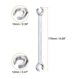 sourcing map 3pcs Flare Nut Wrench 10mm x 12mm High Carbon Steel Nickel Plating Wrench for DIY Hand-Making Automotive Repairs and Household Maintenance