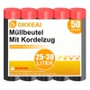 OKKEAI Schwarz Müllbeutel 25L mit Zugband Müllsäcke 30L Mülltüten,50 Stück