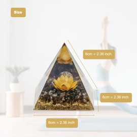 VMDEKK Smoky Quartz Crystals Tower,Healing Crystal Gifts for Women,Natural 7 Chakra Spiritual Gifts Attracts Lucky and Success,Lotus Flower Good Luck Gifts Pyramids for Reduce Stress Reiki Meditation