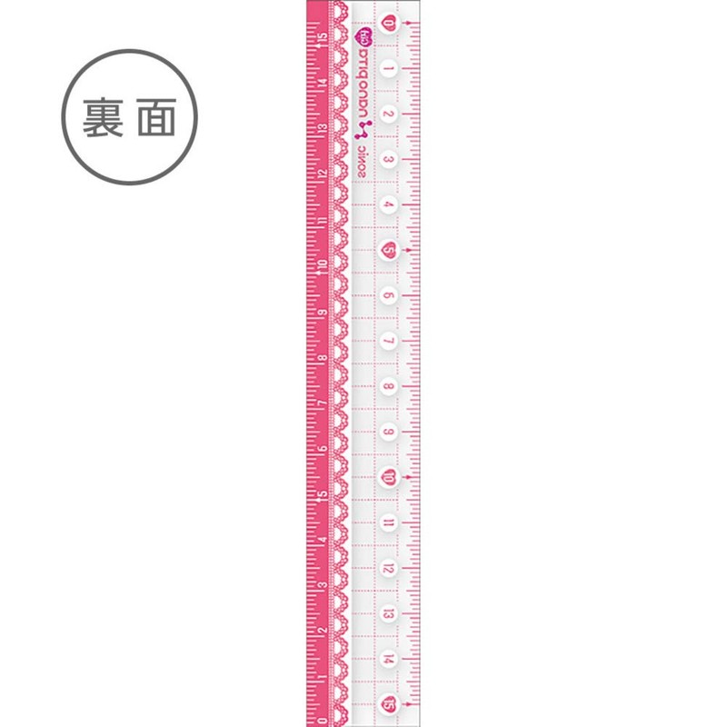 Sonic nanopita Girl Straight Ruler 15 cm Reversible