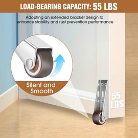 1-Inch Rubber Casters 4-Piece Set, Mini Long Frame Rigid Casters, Small Wheels for Furniture, Drawers, Doors, Bookcases, DIY (Load: 45 LBS/Piece), Mounted Vertically or Horizontally(16pc)