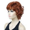 Lydell Short Wavy Curly Fluffy Synthetic Wigs with Bangs for
