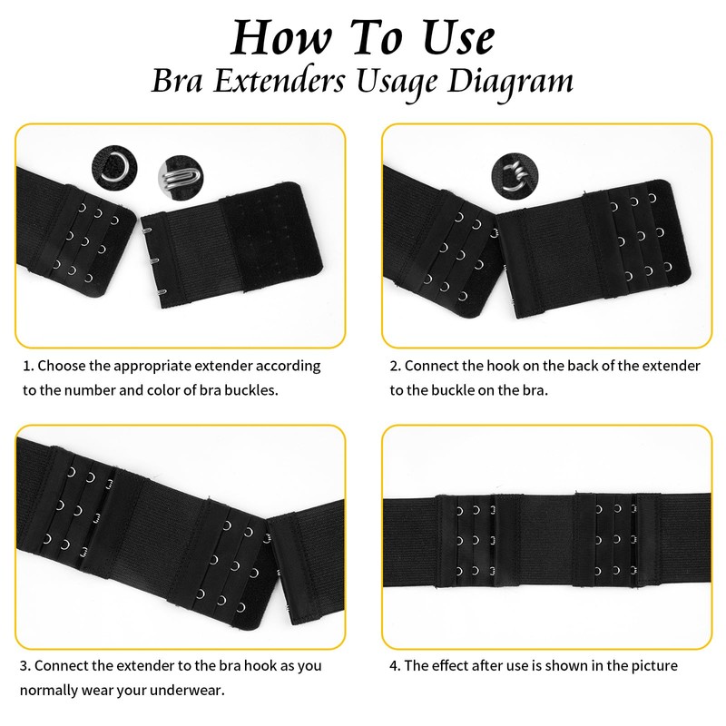 12 PCS Bra Extenders 2 Hook / 3 Hook /
