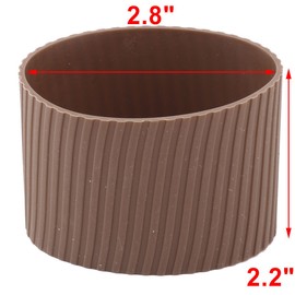 uxcell Silicone Home Glass Water Cup Insulated Sleeve Protector Cover 7.5cm Dia Coffee Color