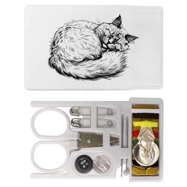 'Sleeping Persian Cat' Mini Travel Sewing Kit (SE00032312)