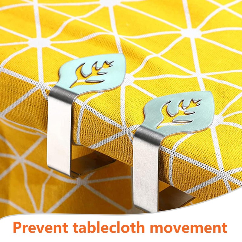 Lithyc Pack of 4 Tablecloth Clips - Table Clips for