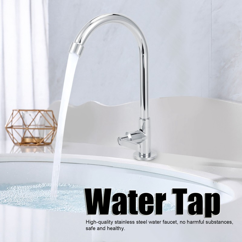 G1/2 Sink Faucet 360 Degree Rotating Stainless Steel Cold Water