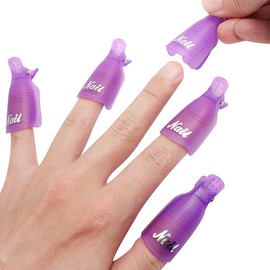 10 PCS Set Nail Polish Remover Clips Acrylic Gel Polish Clips Gel Polish Remover Nails Art Gel Cap for Toenail & Finger UV Gel Polish Removal (Purple)