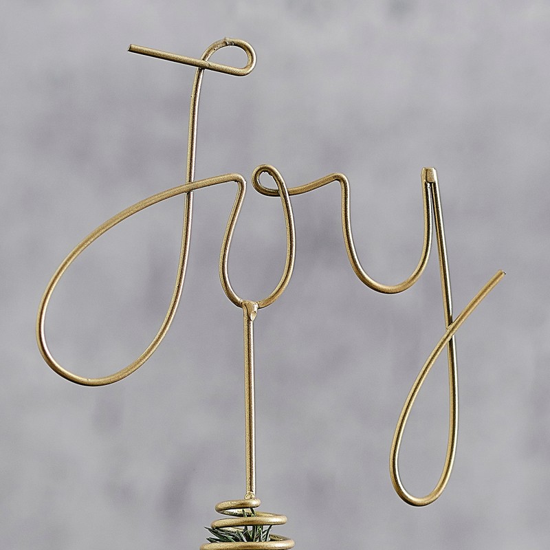 Ginger Ray Gold Metal Joy Decoration Christmas Tree Topper Decorative