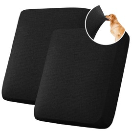 H.VERSAILTEX Water Resistant Woven Linen Look Couch Cushion Covers - Individual Seat Slipcover Set for Loveseat & Couch Cushion Protector (2 Pack, Grey)