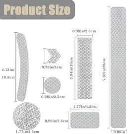 Hsathoac 42Pcs Reflective Stickers, Reflective Decals Multi Shapes Kit, Waterproof Outdoor Safety Warning Reflective Stickers, Night Visibility Adhesive Stickers for Helmet, Bicycle, Car & Stroller