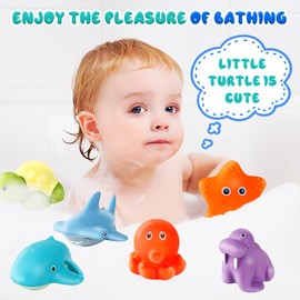 Colorich Pack of 6 Bath Toys from 1 2 3 4 Years, Baby Bath Toy, Water Toy Children, Water Toy, Baby Toy Gift for Boys Girls Birthday