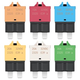 Nilight 6PCS Circuit Breaker Manual Resettable Fuse Assortment Kit 12V-32V Low Profile ATO ATC Standard Regular 5A 10A 15A 20A 25A 30A Blade Fuses for Automotive Cars Trucks SUV Boat