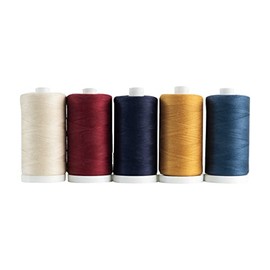 Connecting Threads 100% Cotton Thread Sets - 1200 Yard Spools (Set of 5 - Old Glory)