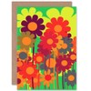 MULTI COLOURED FLOWERS SPRING BLANK GREETINGS BIRTHDAY CARD ART