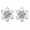 HAISWET 925 Sterling Silver White Snowflake Stud Earrings Clear Zircon
