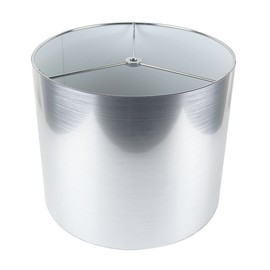 Urbanest Classic Drum Metallic Lampshade, 12-inch by 12-inch by 10-inch, Silver