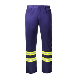 Flame Resistant FR High Visibility Hi Vis 88% C/12% N Pant/Trouser (32W x 30L, Navy Blue)