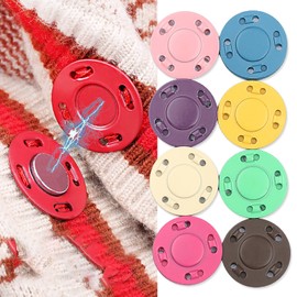 6PCS/Set Magnet Buttons Sewing Supplies Magnetic Metal Buckle 3 Pairs Invisible Snap Buttons Fastener for Clothing Coat Handmade DIY Accessory (20mm, White)