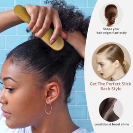 Slick Back Hair Brush, Soft Bristles for Laying Down Hair Edges and for a Glossy Finish on All Hair Types, Smoothing Frizz&Restore Shine And Texture