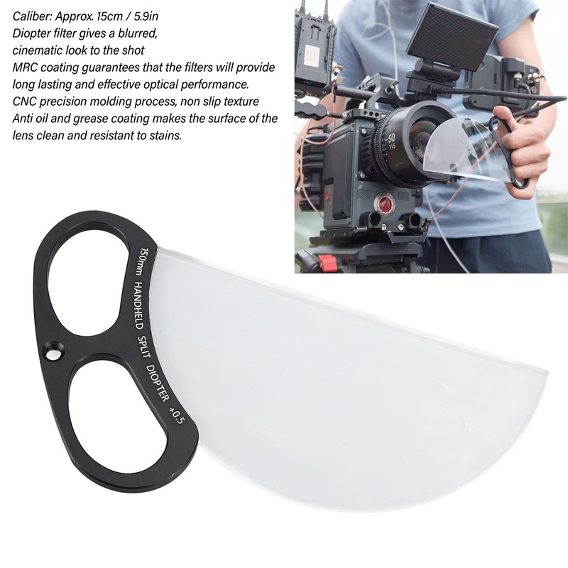 150mm Handheld 1/2 Split Diopter Filter Lens with MRC Coating