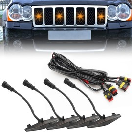 4 PCS Grill Led Lights, Amber Raptoor Grille Lights Plug Play Car Accessories for Toyota 4Runner 2014-2024 TRD Pro Grille and 2014-2019 SR5, Premium, Limited, TRD Off-Road (Black)
