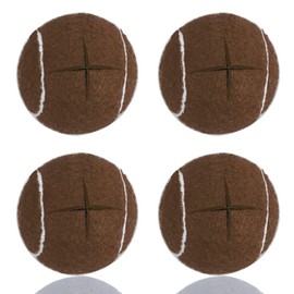 Mloowa Precut Walker Tennis Balls 4 Pcs Balls with Precut Opening for Easy Installation ,Walker Accessories for Seniors Fit Most Walkers,for Furniture Legs and Floor Protection (Brown)