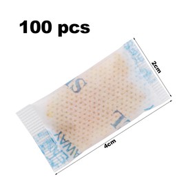 100 Packs Silica Gel, Silica Gel Bags, Silica Gel, Dry Bags Food, Desiccant for Food, Daily Needs (Orange Colour, 100 x 1 g)