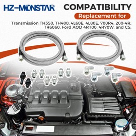 HZ-MONSTAR 6AN 70" Transmission Fluid Oil Cooler Hose Line Kit Replacement for GM Chevy Transmission 4L80E TH350 TH400 4L60E 700R4 200-4R TR6060 Ford AOD 4R100 4R70W and C5, Transmission Cooling Line