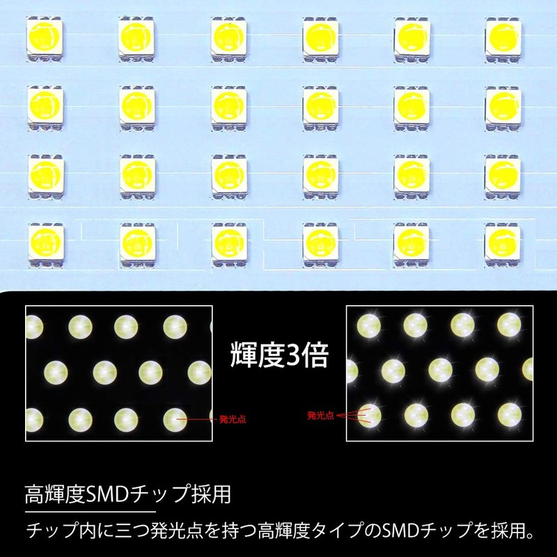 Vehicle Interior LED Lamp Set, White 6,000K, Vehicle-Specific Design, Explosive