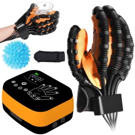 Unbranded Rehabilitation Robot Gloves Finger Trainer Hand Stroke Recovery Home Equipment - The Left Hand, XL