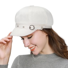 WULIQIUQIU French Beret Hats for Women Winter Newsboy Cap Spring Outdoor Sun Hat C-White