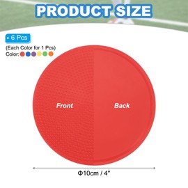 PATIKIL Spot Markers, 4" Set of 6 Non-Slip Floor Dots Agility Markers Field Cone for Gym, Physical Education, Speed Training, Dance, Football, Basketball, 6 Colors