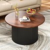 Costway Round Coffee Table 32" Tea Table w/ Solid Wood