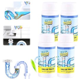 4PCS Limpiador de desagües, Limpiador de Desagües en Espuma,Multifuncional Power Pipe Polvo para Cocina, Inodoro, Lavabo y Desagües,Tiene Efecto Espumante