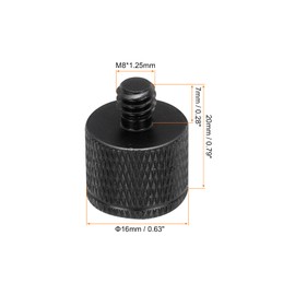 MECCANIXITY 4Pcs Mic Stand Adapter 3/8 Female to M8 Male Thread Screw Adapter Aluminum Alloy for Microphone Tripod Stand Mount Black