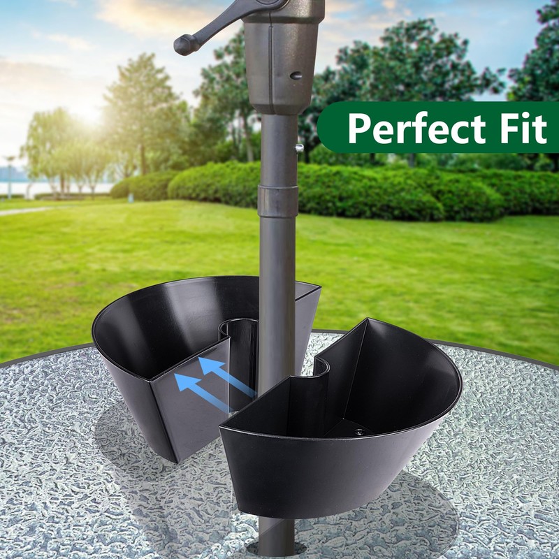 EBaokuup Umbrella Planters - Half Circle Planter Pots with Umbrella